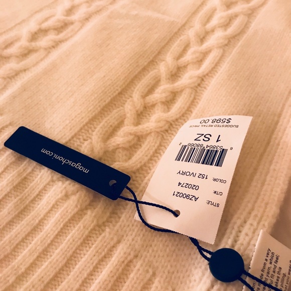 Magaschoni cashmere throw - ivory new with tags